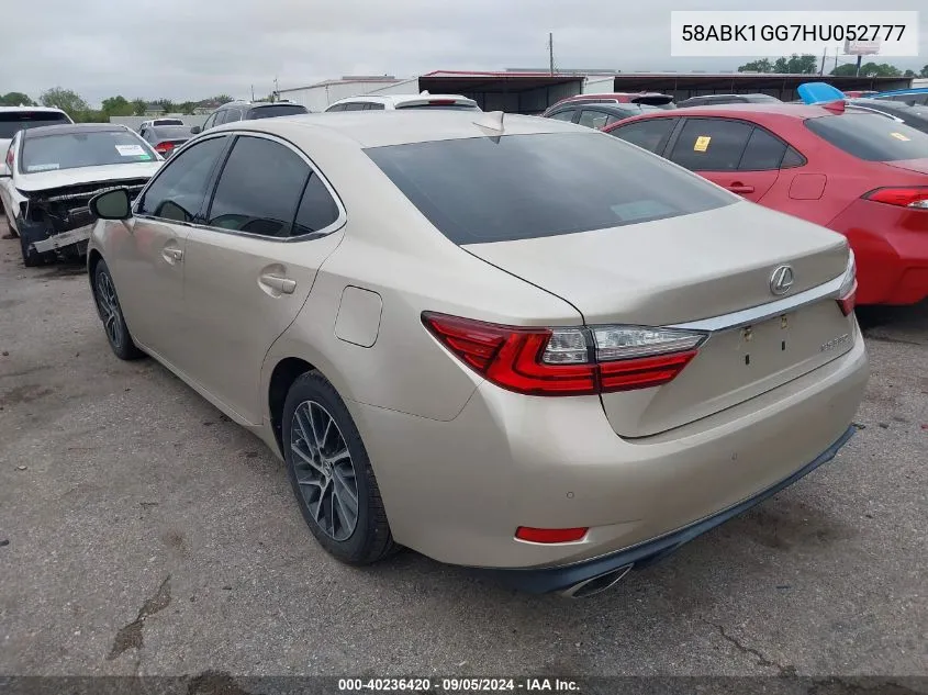 2017 Lexus Es 350 350 VIN: 58ABK1GG7HU052777 Lot: 40236420