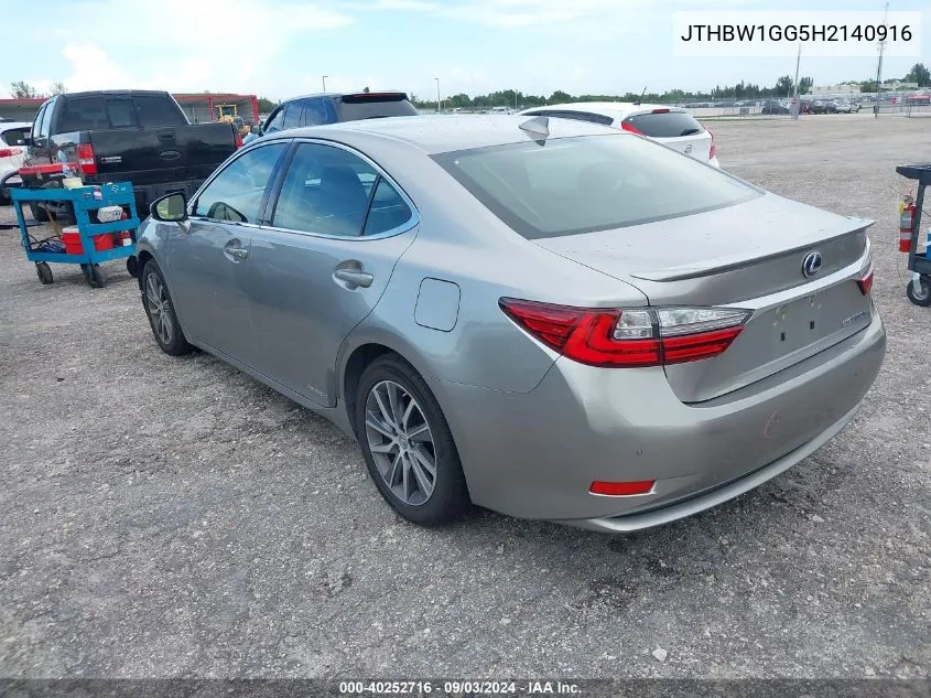 2017 Lexus Es 300H VIN: JTHBW1GG5H2140916 Lot: 40252716