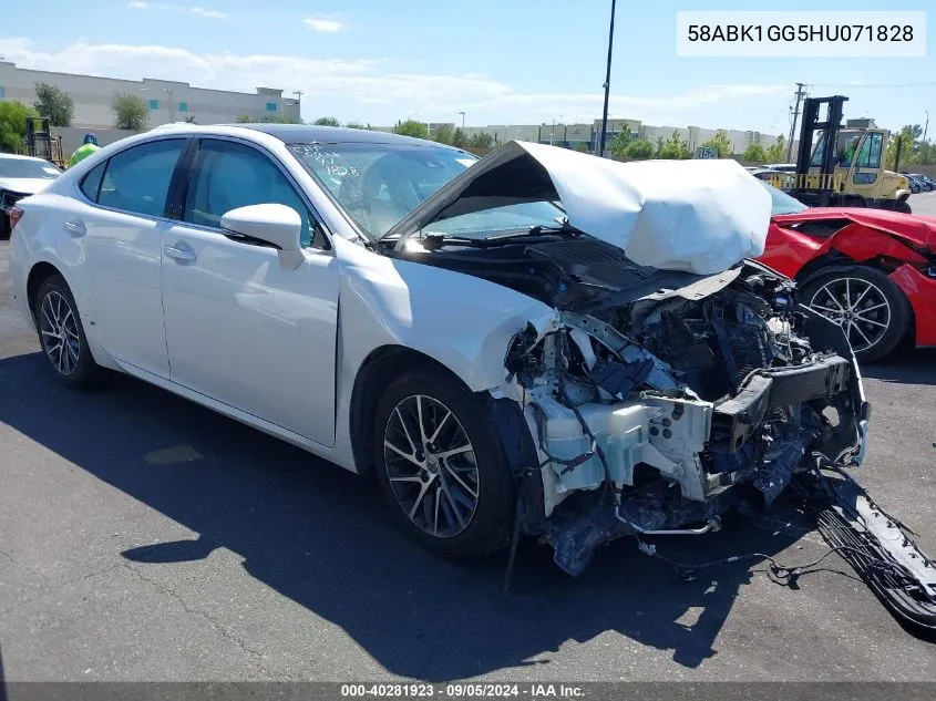 2017 Lexus Es 350 VIN: 58ABK1GG5HU071828 Lot: 40281923