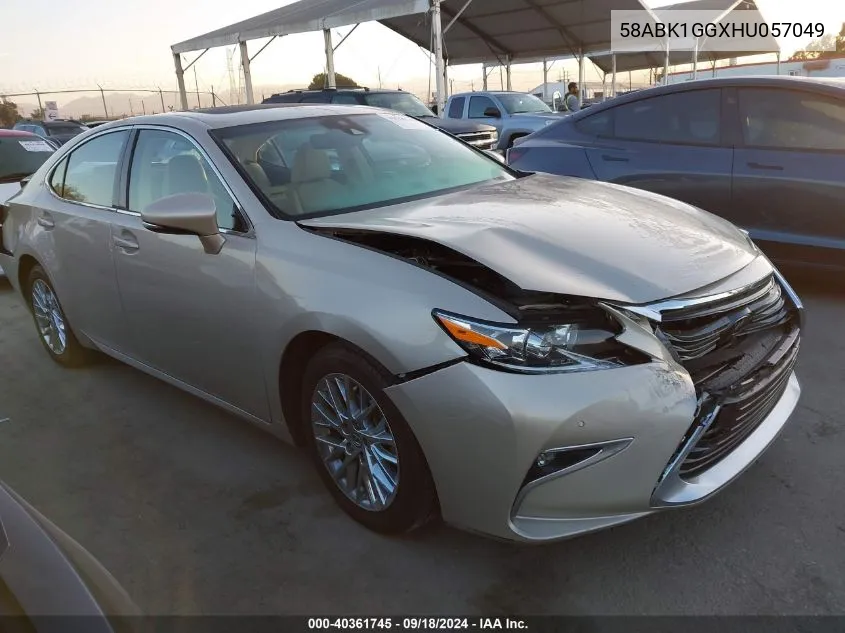 2017 Lexus Es 350 VIN: 58ABK1GGXHU057049 Lot: 40361745