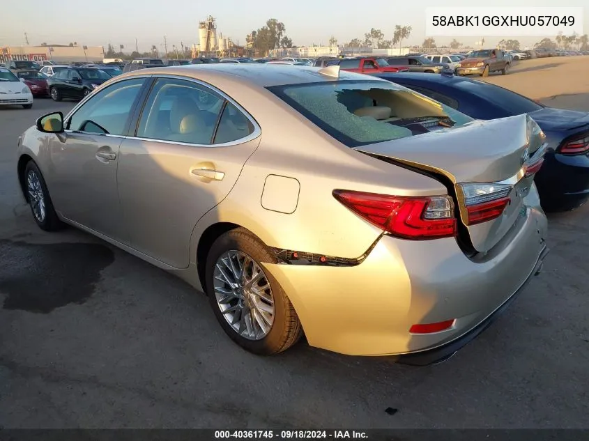 2017 Lexus Es 350 VIN: 58ABK1GGXHU057049 Lot: 40361745