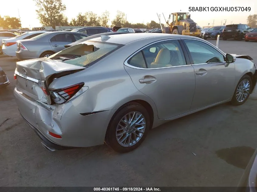 2017 Lexus Es 350 VIN: 58ABK1GGXHU057049 Lot: 40361745