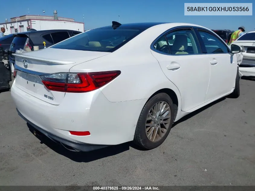 2017 Lexus Es 350 VIN: 58ABK1GGXHU053566 Lot: 40379525