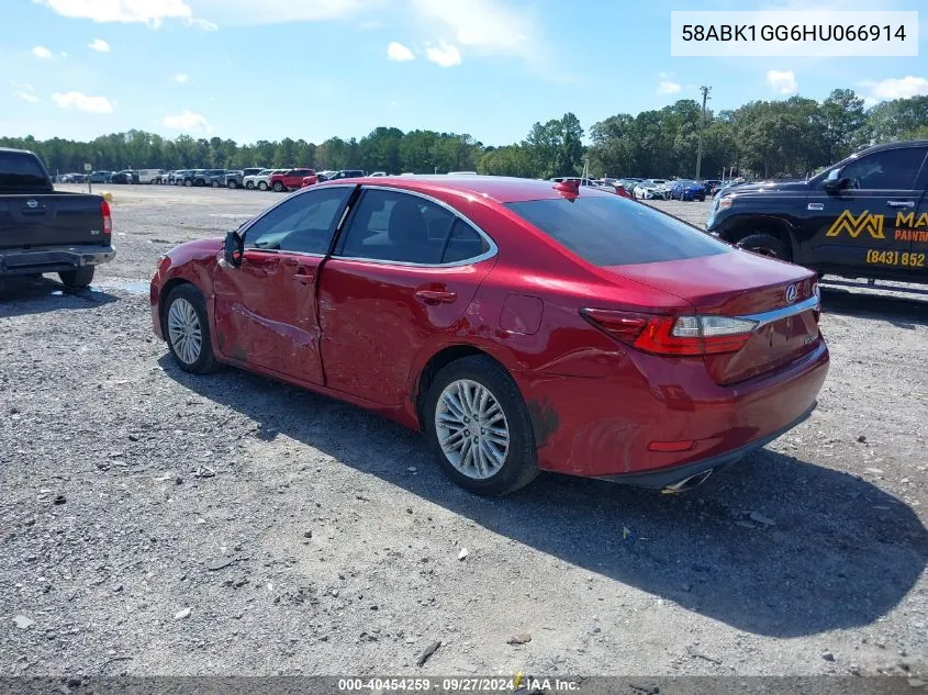 2017 Lexus Es 350 VIN: 58ABK1GG6HU066914 Lot: 40454259