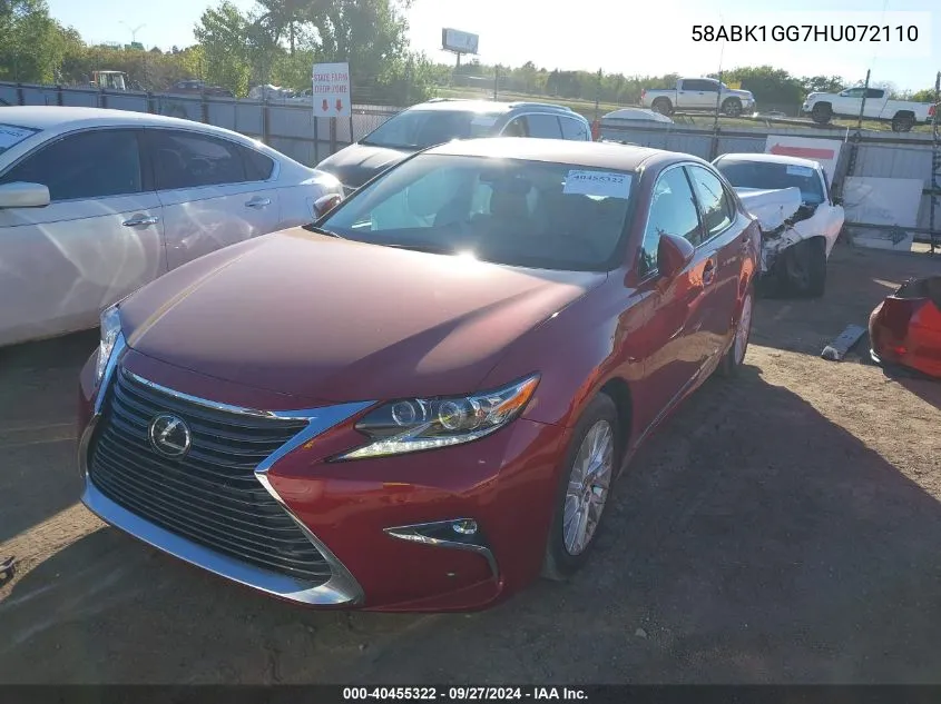 2017 Lexus Es 350 VIN: 58ABK1GG7HU072110 Lot: 40455322