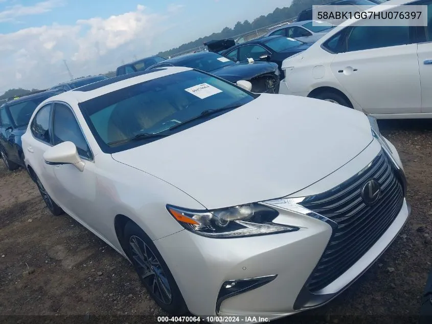 2017 Lexus Es 350 VIN: 58ABK1GG7HU076397 Lot: 40470064