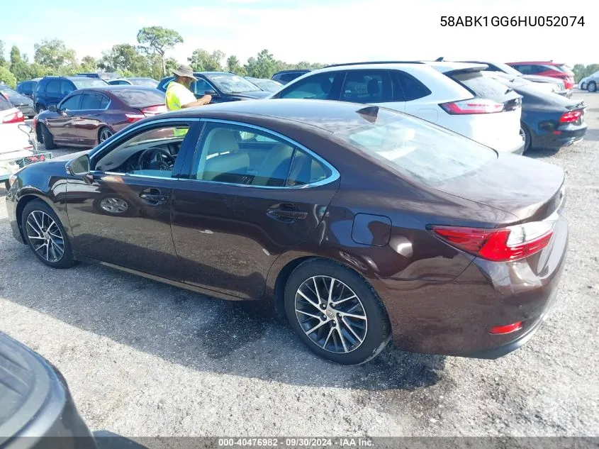 2017 Lexus Es 350 VIN: 58ABK1GG6HU052074 Lot: 40476982