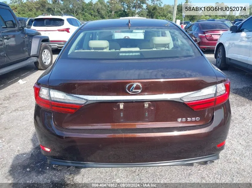 2017 Lexus Es 350 VIN: 58ABK1GG6HU052074 Lot: 40476982