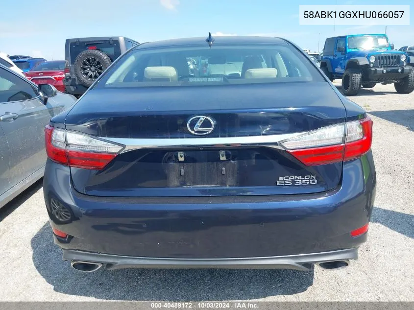 2017 Lexus Es 350 VIN: 58ABK1GGXHU066057 Lot: 40489172