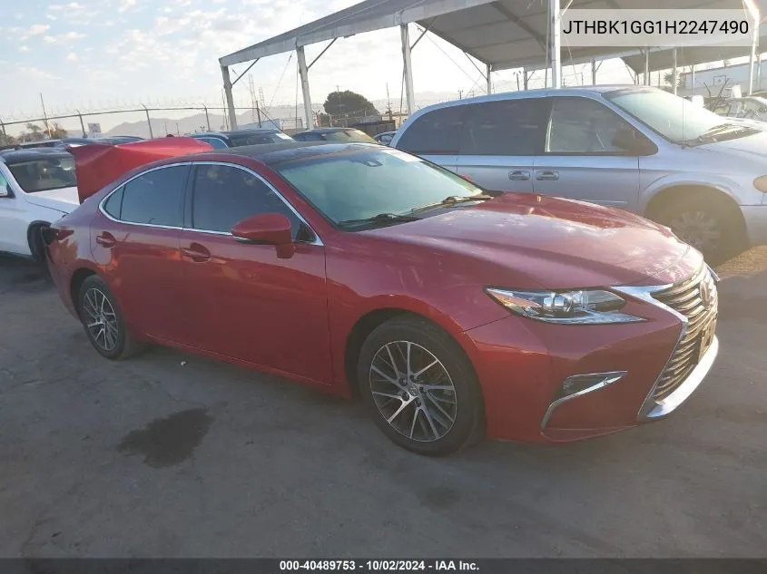 2017 Lexus Es 350 VIN: JTHBK1GG1H2247490 Lot: 40489753