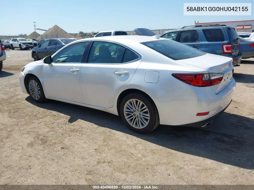 2017 Lexus Es 350 VIN: 58ABK1GG0HU042155 Lot: 40496589