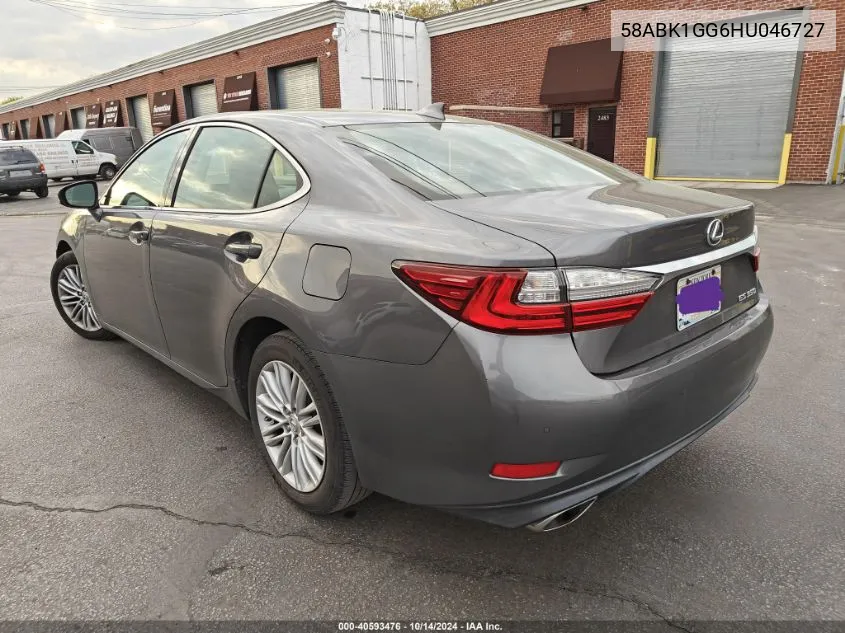 2017 Lexus Es 350 VIN: 58ABK1GG6HU046727 Lot: 40593476