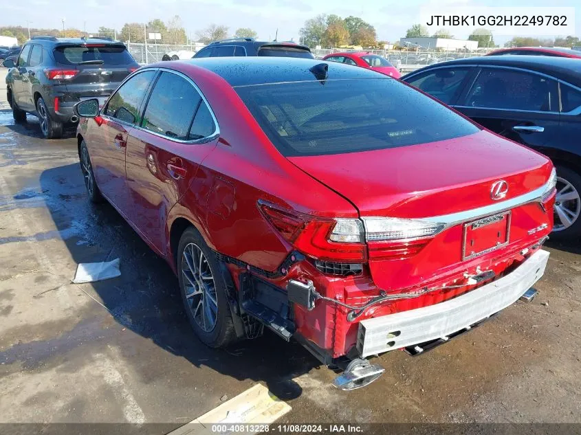 2017 Lexus Es 350 VIN: JTHBK1GG2H2249782 Lot: 40813228