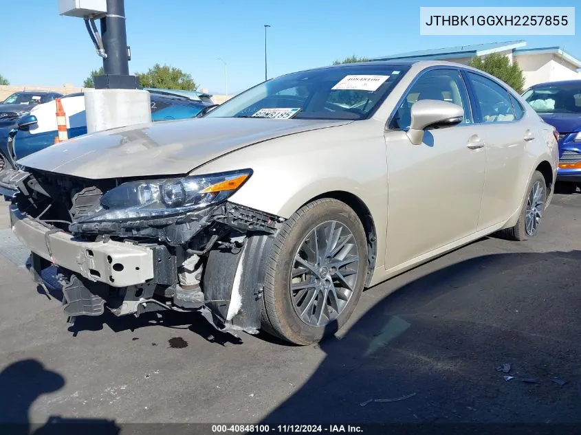 2017 Lexus Es 350 VIN: JTHBK1GGXH2257855 Lot: 40848100