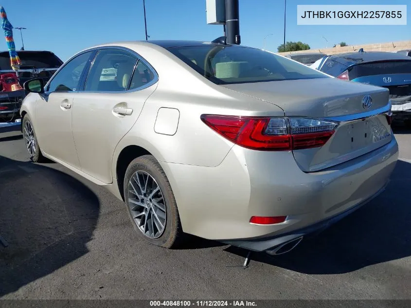 2017 Lexus Es 350 VIN: JTHBK1GGXH2257855 Lot: 40848100