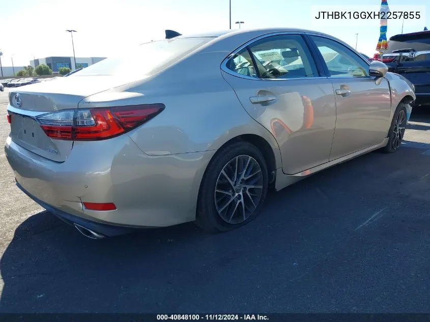 2017 Lexus Es 350 VIN: JTHBK1GGXH2257855 Lot: 40848100