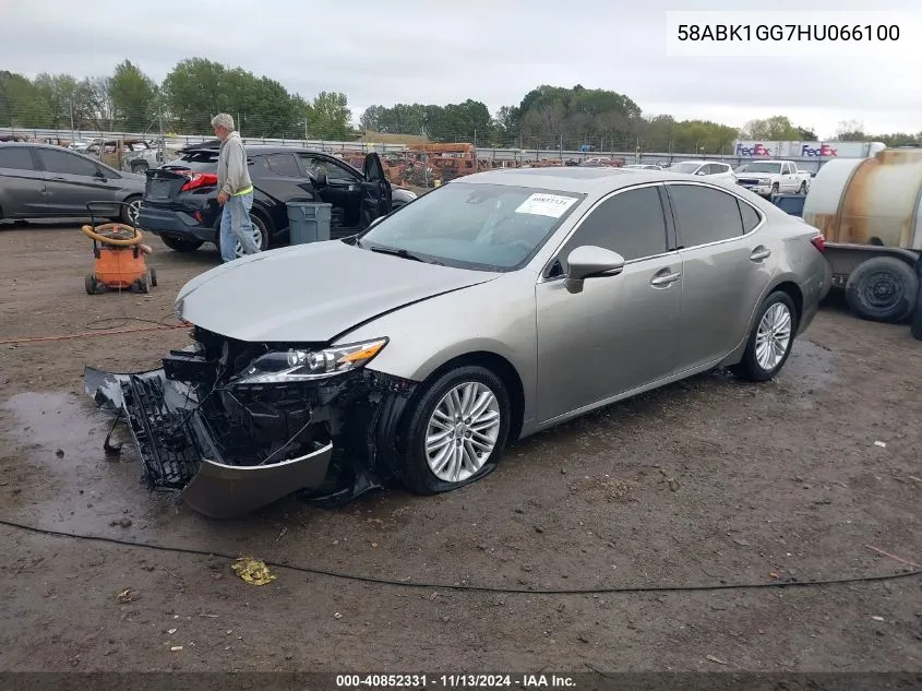 2017 Lexus Es 350 VIN: 58ABK1GG7HU066100 Lot: 40852331