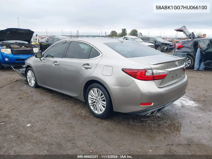 2017 Lexus Es 350 VIN: 58ABK1GG7HU066100 Lot: 40852331