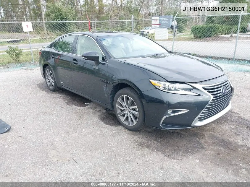 2017 Lexus Es 300H VIN: JTHBW1GG6H2150001 Lot: 40865177