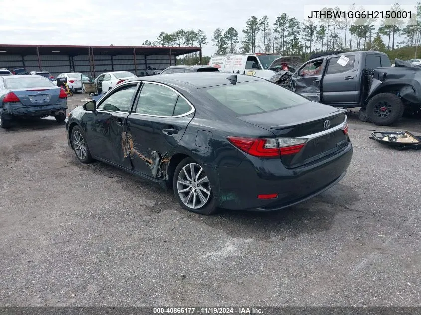 2017 Lexus Es 300H VIN: JTHBW1GG6H2150001 Lot: 40865177