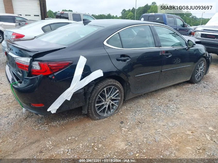 2018 Lexus Es 350 VIN: 58ABK1GG8JU093697 Lot: 39872201