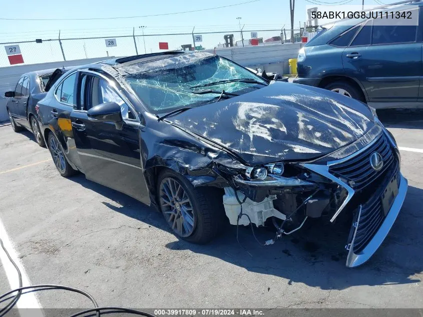 2018 Lexus Es 350 VIN: 58ABK1GG8JU111342 Lot: 39917809