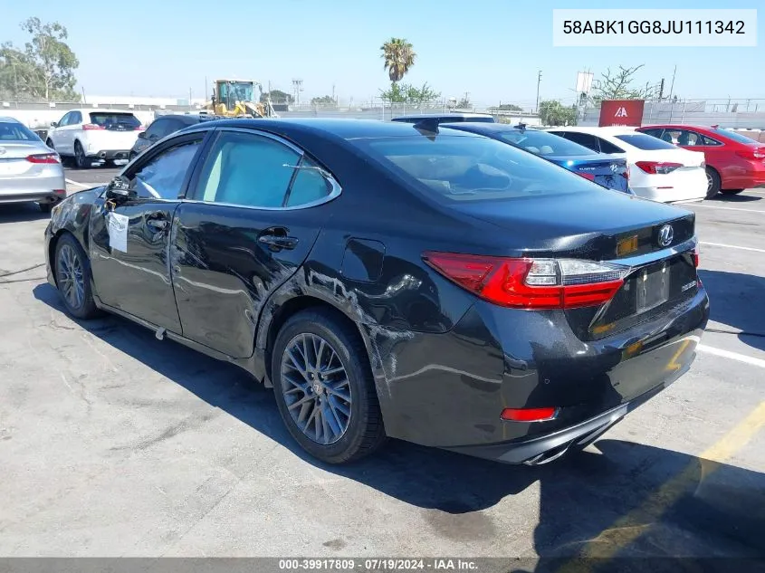 2018 Lexus Es 350 VIN: 58ABK1GG8JU111342 Lot: 39917809