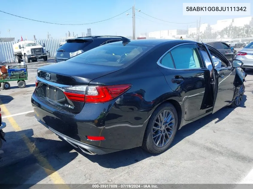 2018 Lexus Es 350 VIN: 58ABK1GG8JU111342 Lot: 39917809