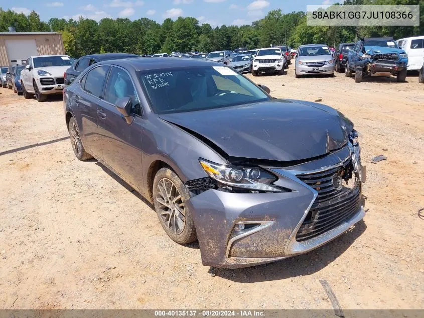 2018 Lexus Es 350 VIN: 58ABK1GG7JU108366 Lot: 40135137