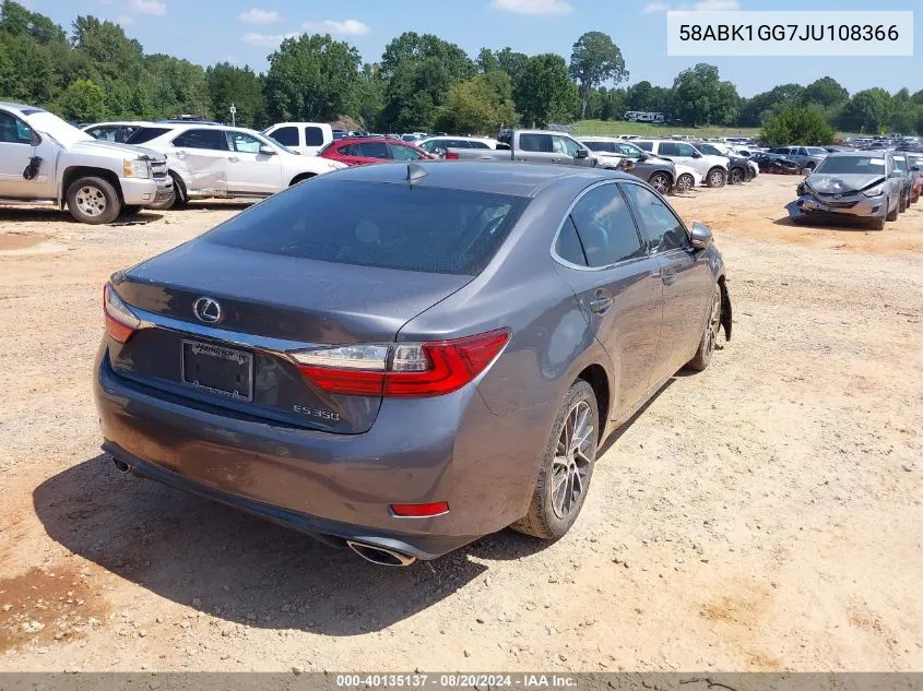 2018 Lexus Es 350 VIN: 58ABK1GG7JU108366 Lot: 40135137