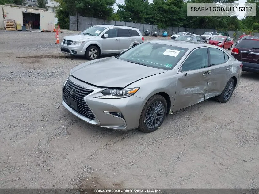 2018 Lexus Es 350 VIN: 58ABK1GG0JU115367 Lot: 40205048