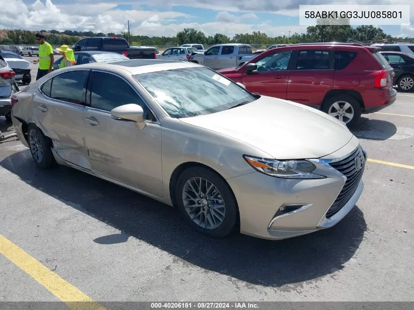 2018 Lexus Es 350 VIN: 58ABK1GG3JU085801 Lot: 40206181