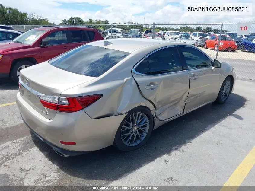 2018 Lexus Es 350 VIN: 58ABK1GG3JU085801 Lot: 40206181