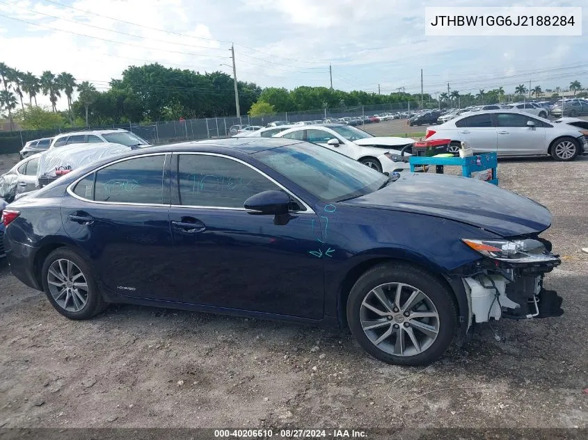 2018 Lexus Es 300H VIN: JTHBW1GG6J2188284 Lot: 40206610