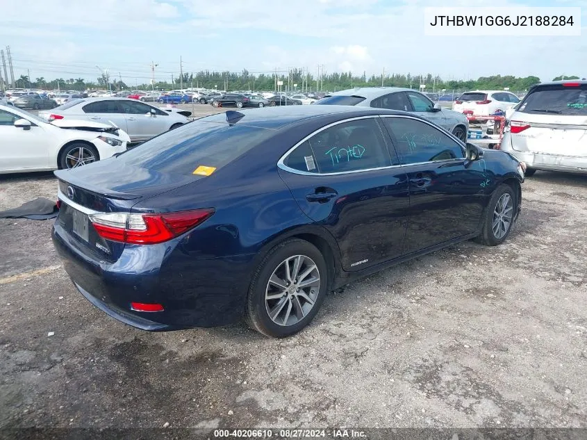 2018 Lexus Es 300H VIN: JTHBW1GG6J2188284 Lot: 40206610