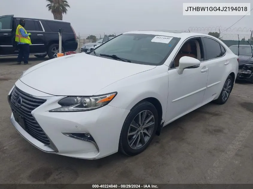 JTHBW1GG4J2194018 2018 Lexus Es 300H