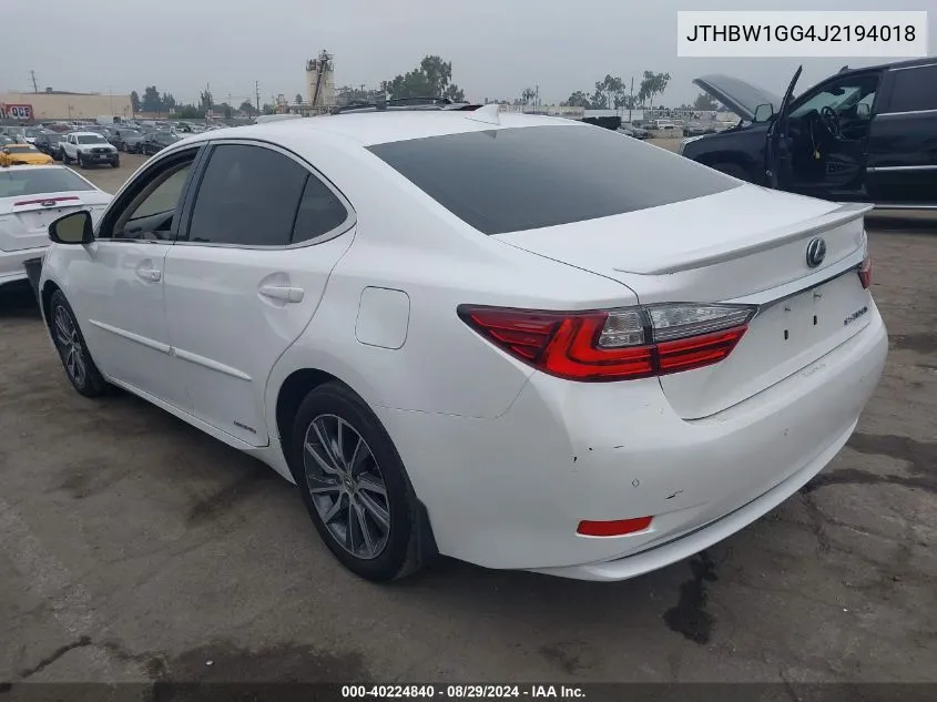 JTHBW1GG4J2194018 2018 Lexus Es 300H