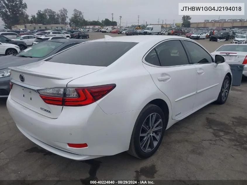 JTHBW1GG4J2194018 2018 Lexus Es 300H