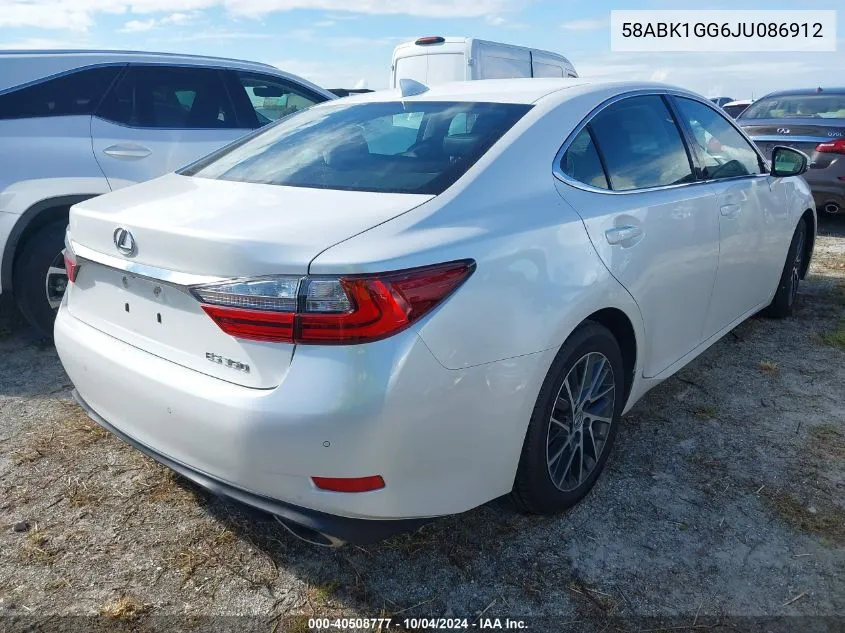 2018 Lexus Es 350 VIN: 58ABK1GG6JU086912 Lot: 40508777