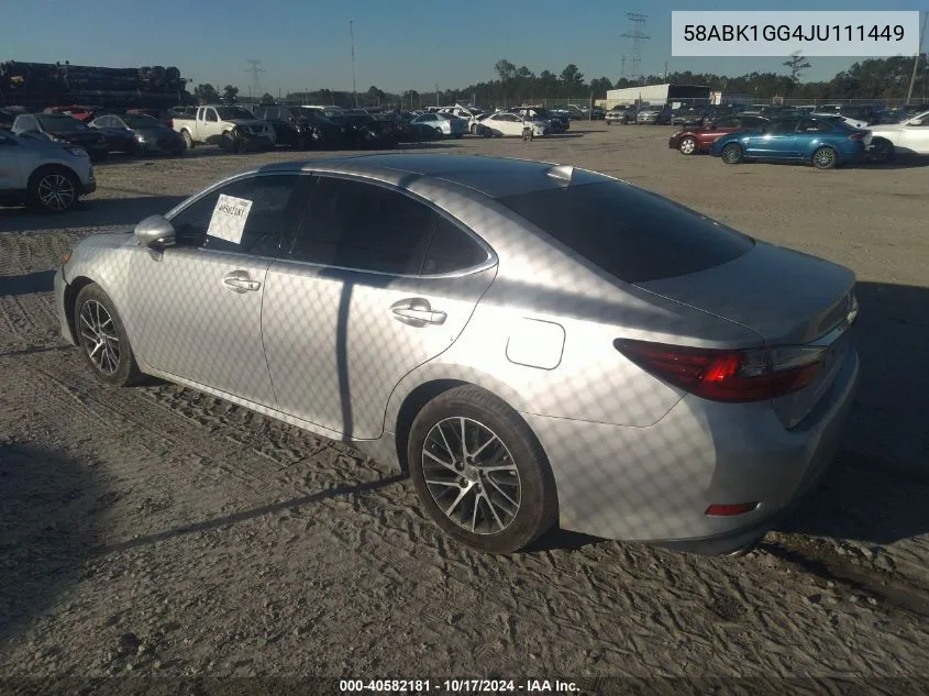 58ABK1GG4JU111449 2018 Lexus Es 350 350