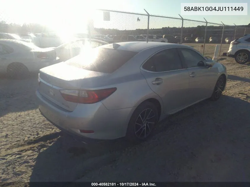 58ABK1GG4JU111449 2018 Lexus Es 350 350