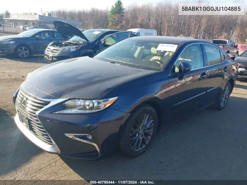 2018 Lexus Es 350 VIN: 58ABK1GG0JU104885 Lot: 40795444