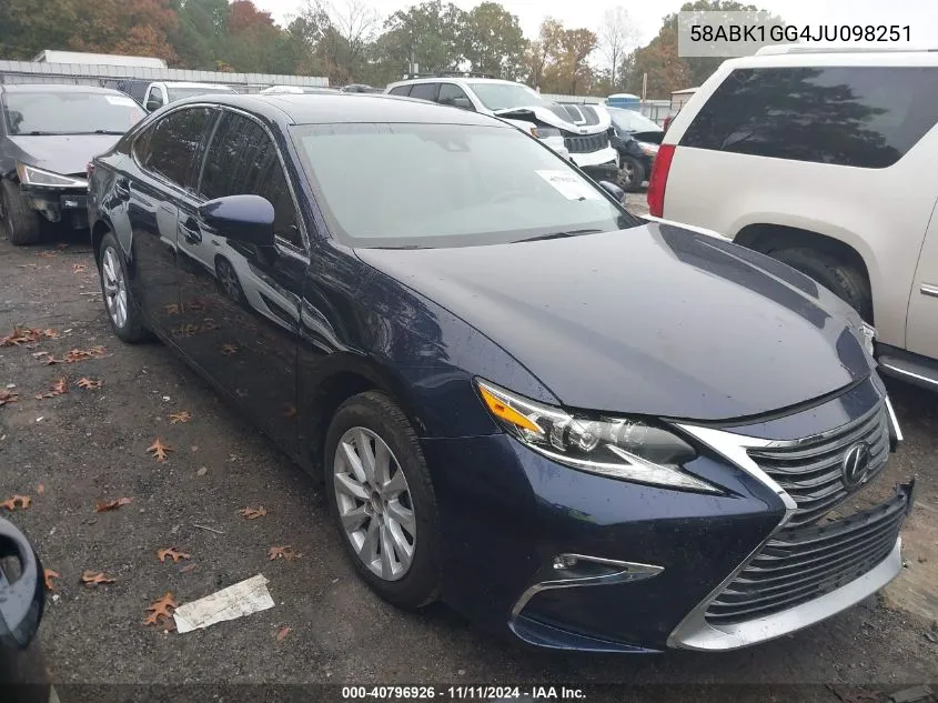 2018 Lexus Es 350 VIN: 58ABK1GG4JU098251 Lot: 40796926