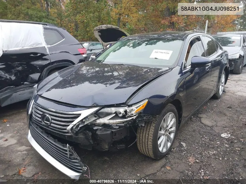 2018 Lexus Es 350 VIN: 58ABK1GG4JU098251 Lot: 40796926