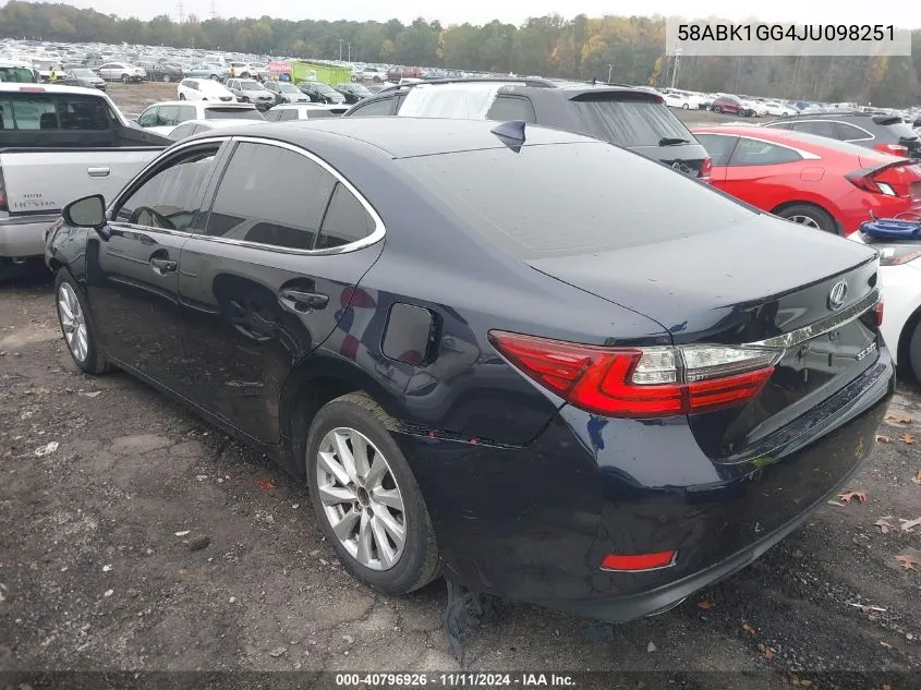 2018 Lexus Es 350 VIN: 58ABK1GG4JU098251 Lot: 40796926