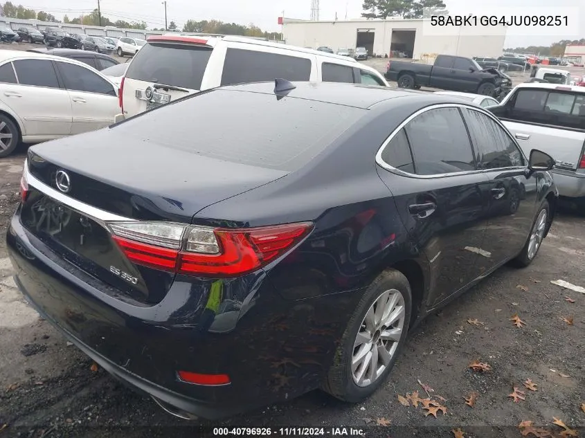 2018 Lexus Es 350 VIN: 58ABK1GG4JU098251 Lot: 40796926