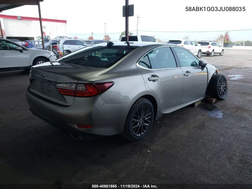 2018 Lexus Es 350 VIN: 58ABK1GG3JU088035 Lot: 40861865