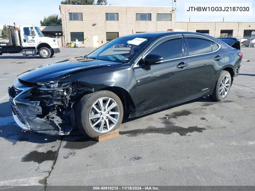 2018 Lexus Es 300H VIN: JTHBW1GG3J2187030 Lot: 40910210