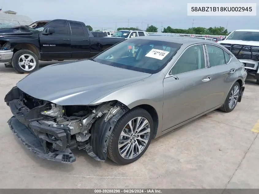 2019 Lexus Es 350 Luxury VIN: 58ABZ1B18KU002945 Lot: 39288298