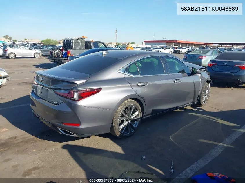 2019 Lexus Es 350 F Sport VIN: 58ABZ1B11KU048889 Lot: 39557839